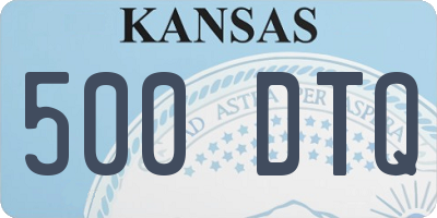 KS license plate 500DTQ