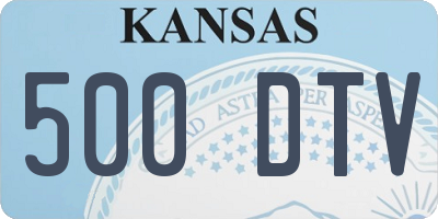 KS license plate 500DTV