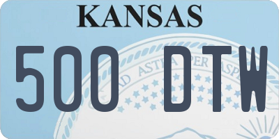 KS license plate 500DTW