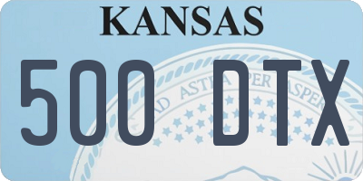KS license plate 500DTX
