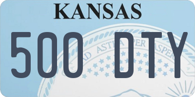KS license plate 500DTY
