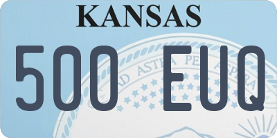 KS license plate 500EUQ