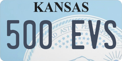 KS license plate 500EVS