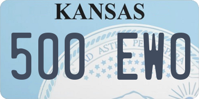 KS license plate 500EWO