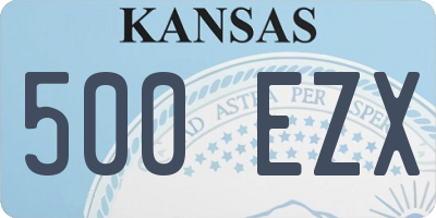 KS license plate 500EZX