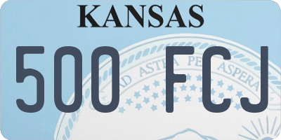 KS license plate 500FCJ