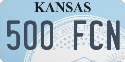 KS license plate 500FCN