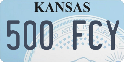 KS license plate 500FCY