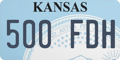 KS license plate 500FDH
