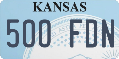 KS license plate 500FDN