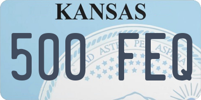 KS license plate 500FEQ