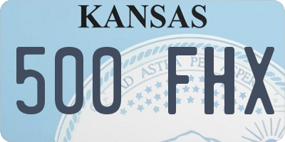 KS license plate 500FHX