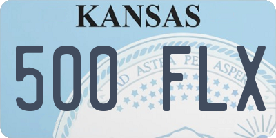 KS license plate 500FLX