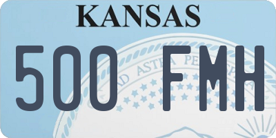 KS license plate 500FMH