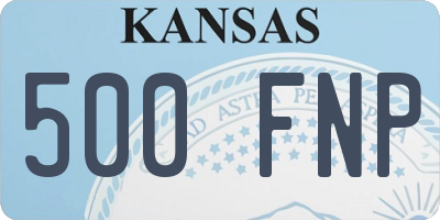 KS license plate 500FNP