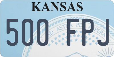 KS license plate 500FPJ