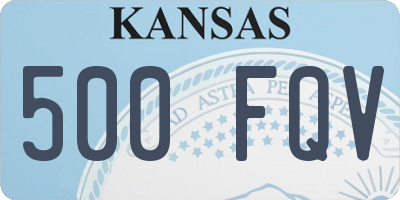 KS license plate 500FQV