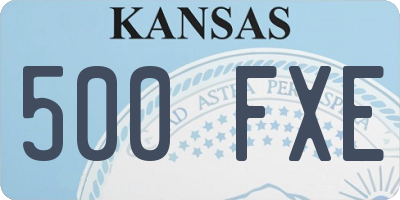 KS license plate 500FXE