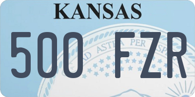 KS license plate 500FZR