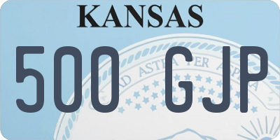 KS license plate 500GJP