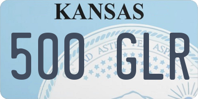 KS license plate 500GLR