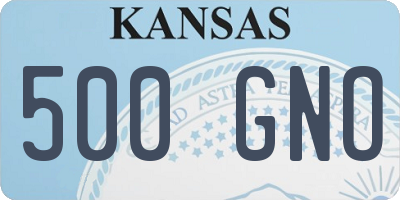 KS license plate 500GNO