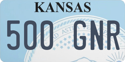 KS license plate 500GNR
