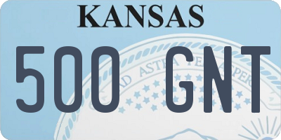 KS license plate 500GNT