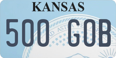 KS license plate 500GOB