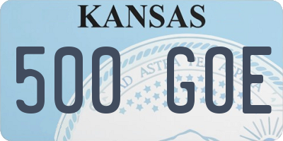 KS license plate 500GOE