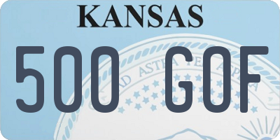 KS license plate 500GOF