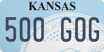KS license plate 500GOG