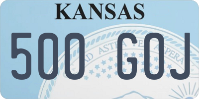 KS license plate 500GOJ