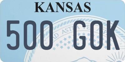 KS license plate 500GOK
