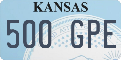 KS license plate 500GPE