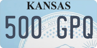 KS license plate 500GPQ