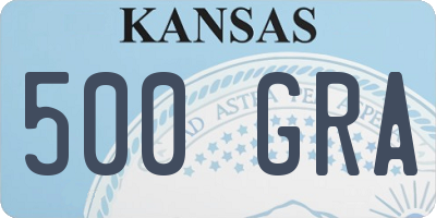 KS license plate 500GRA