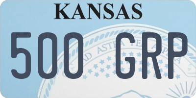 KS license plate 500GRP