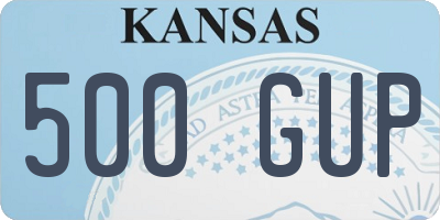 KS license plate 500GUP