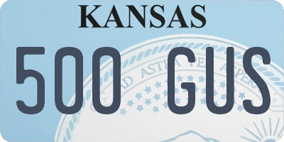 KS license plate 500GUS