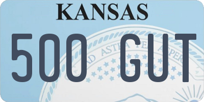 KS license plate 500GUT
