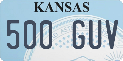 KS license plate 500GUV