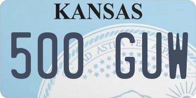 KS license plate 500GUW