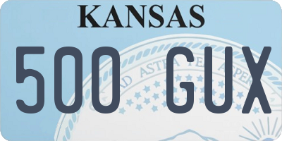 KS license plate 500GUX