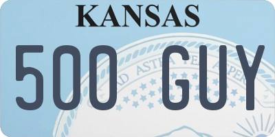KS license plate 500GUY