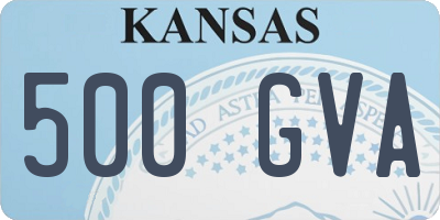 KS license plate 500GVA