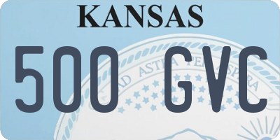 KS license plate 500GVC