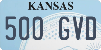 KS license plate 500GVD