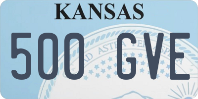 KS license plate 500GVE