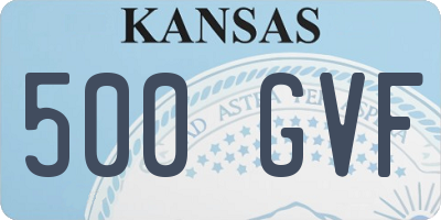 KS license plate 500GVF